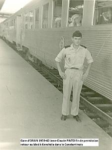 ORAN - perm 3 depart gare fin de perm retour Kenchela dans le Contantinois Jean Claude Pinto 1959
